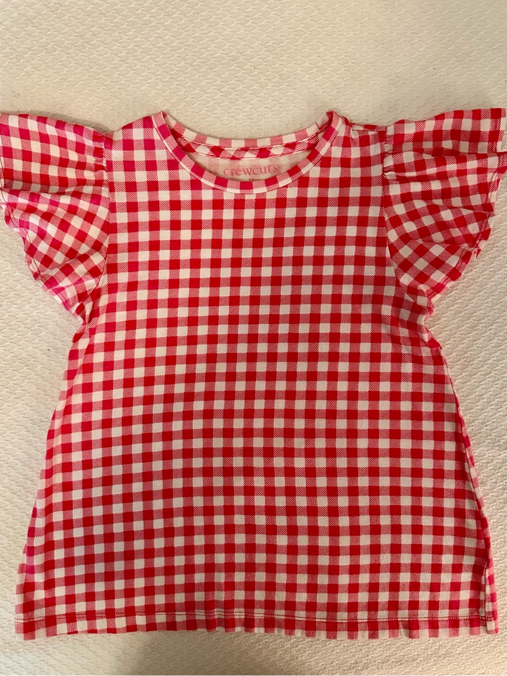 Crew Cuts Gingham Flutter Sleeve Tee
Sz M (8-9)
Like New